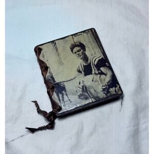 Frida Kahlo Handmade Wood Journal Ribbon Bound Notebook